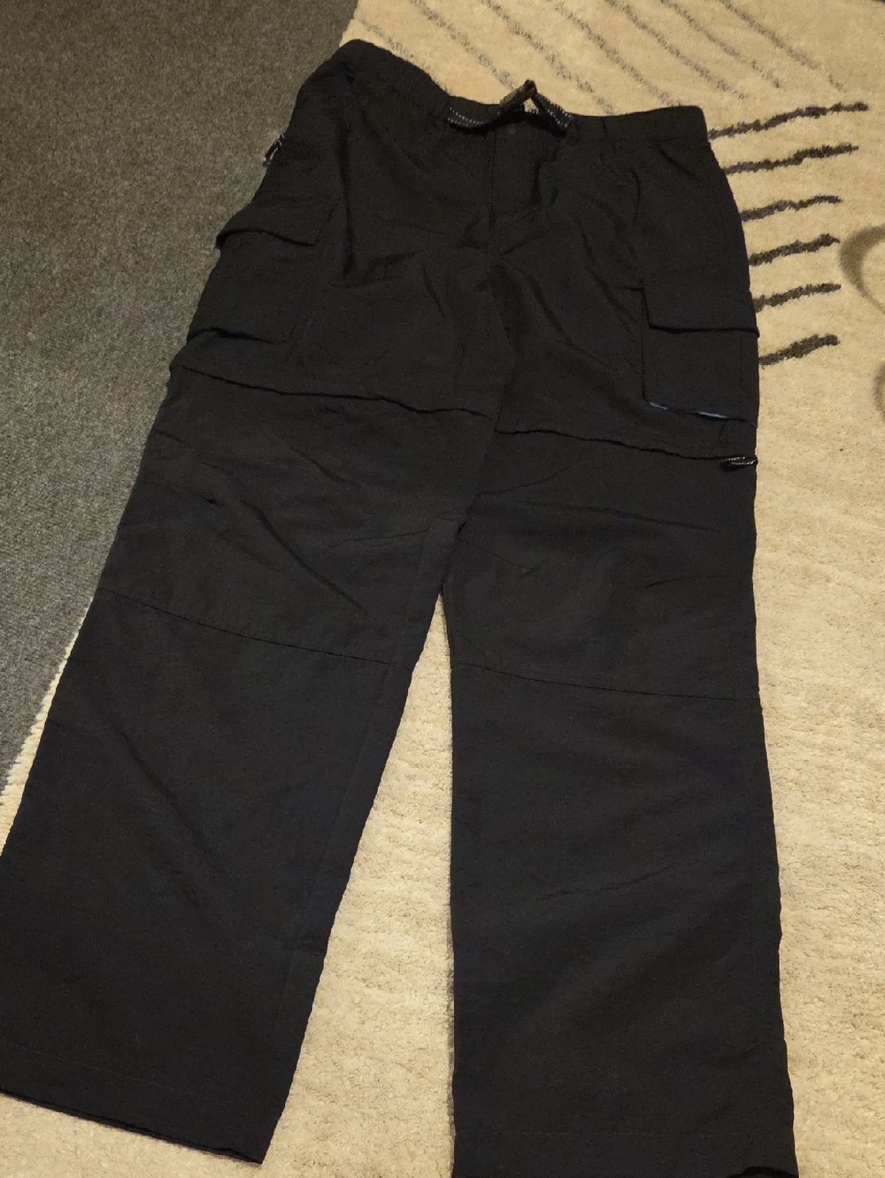 Lands' End Black Straight-Leg Utility  Pants/ Zip Off To Shorts